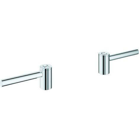 Grohe Atrio Hebelgriffe, 1 Set mit H und C Markierung, 1 Set ohne Warm-Kalt-Markierung, Satin Graphite, 14216MG0 (1/2)