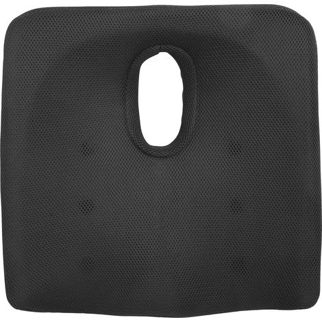 Coussin de siège pour soulagement de la douleur coccygienne, sciatique et fessière, noir, pour chaise de bureau et voiture. (1/5)