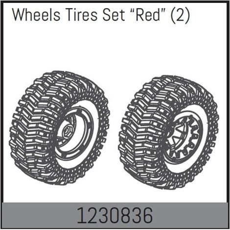 Beadlock Wheel Set128x65mm - Red