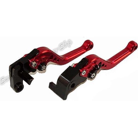 Leviers de frein et d'embrayage CNC courts (rouges) pour Ducati SUPERSPORT / S 2017 2018 2019 2020 (1/4)