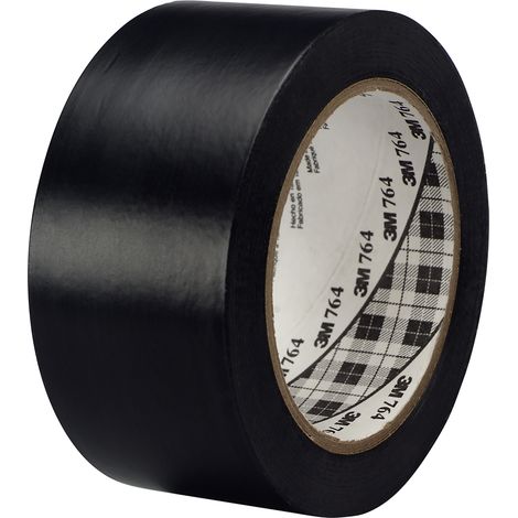 Ruban de signalisation noir 50mm x 33m – Vinyle – Force d'adhérence 2,1 N/cm – Résistance à la traction 22.8N/cm