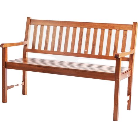 Gartenbank, Robuster Metallrahmen, Elegantes Blumenmuster, Holz 50 Zoll (1/2)