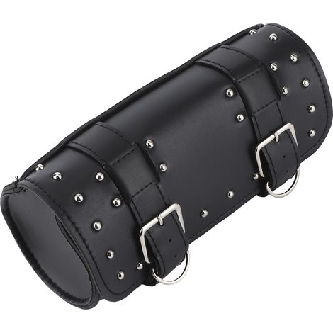 Sacoche universelle pour moto en cuir PU, sacoche de selle, bagage à roulettes, remplacement pour moteur, noir (1/5)