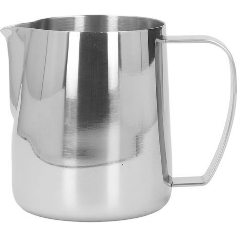 TIKATARER Lait Moustillant Pichet, 450 Ml épaissis en Acier Inoxydable Milk Crother Tasse Bouche Bouche Lait à Vapeur Pichet Mousser (SILVER). (1/5)