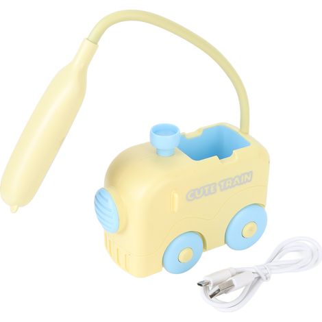 Lampe de chevet LED Toivize forme train jaune avec porte-stylo recharge USB éclairage doux protection yeux design ludique (1/5)
