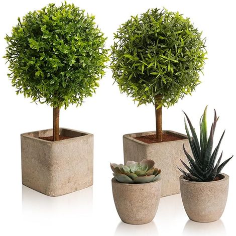 Plantes Artificielles Interieur Fausse Plante Réalistes sans Entretien Succulentes Décoration Maison Bureau Salle de Bain Cadeau Déco (1/5)
