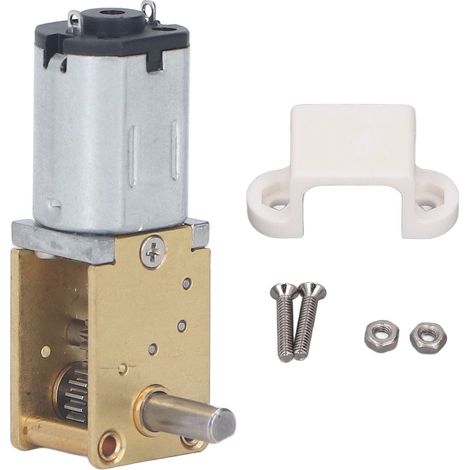 Moteur à engrenage à vis sans fin 12 V CC, micromoteur à réduction à balais, arbre unique, basse vitesse, siège fixe 1218‑N20 381 tr/min 1:42 (1/5)