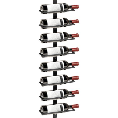 HOMCOM Wall Mount Wine Rack for 8 Wine Bottles, Black