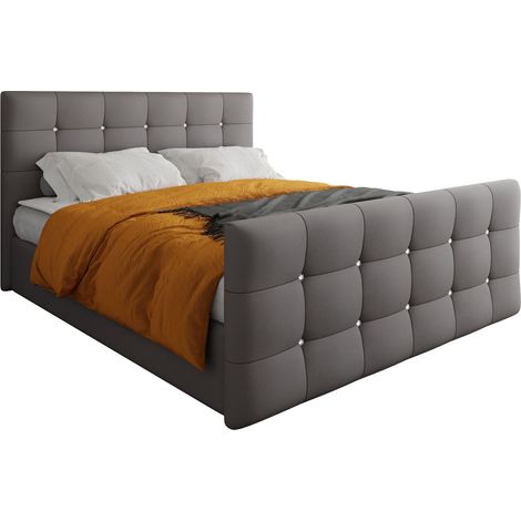 Lit boxspring Memphis 113, Soft 029, Double, Continental, 180x200, Faux cuir, Disponible, 185x216x105cm (1/5)