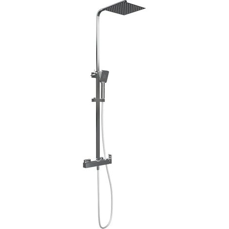 Colonne de douche carrée chromée avec mitigeur mécanique Mosa (1/4)