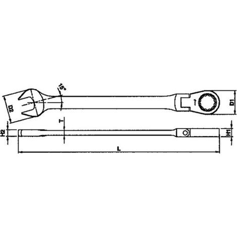 Llave de estrella acodada de dos bocas 6x7 mm TENGTOOLS 111960100