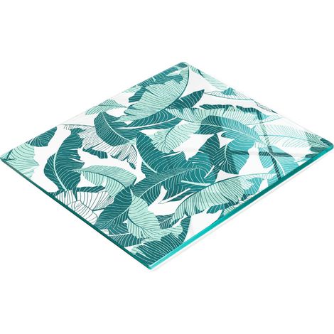 Tagliere da cucina in vetro temperato con grafica di palme, 60x52 cm (1/5)