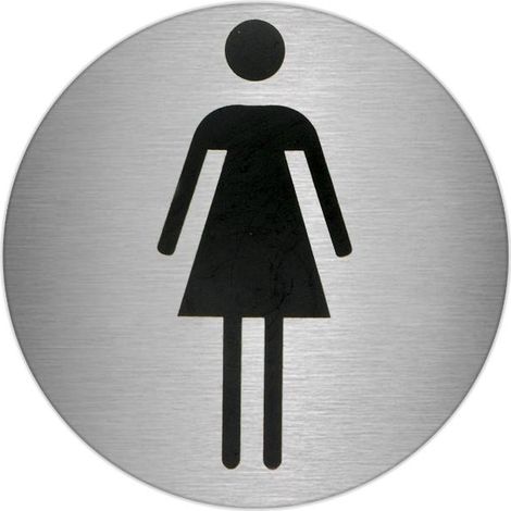 Placa Adhesiva Baño "Mujer" Acero Inoxidable Ø 7 cm. (1/3)