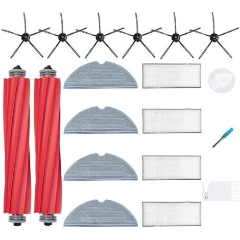 Kit di ricambio per robot aspirapolvere Roborock S7 S7 Plus S7 MaxV S7 MaxV Ultra, 4 filtri, 6 spazzole laterali, 4 panni per la pulizia, 1 spazzola principale