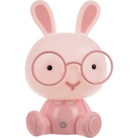 Veilleuse LED Lapin Rose 23cm Tactile 3 Intensités Câble USB Inclus Design Doux et Apaisant pour Chambre Enfant Décoration (1/5)