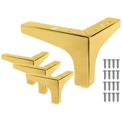 Set de 4 Pieds Doré - 10cm de Lit Triangles en Métal Pieds Meubles pour Bricolage Table Armoire (1/4)