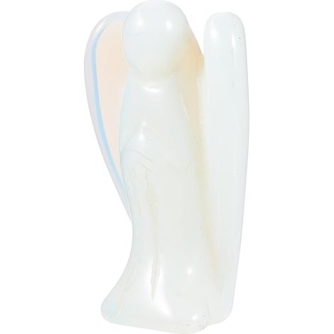 Sculpture d'ange en Pierre Blanche Décorative, Petite et Compacte, pour Décoration Artisanale Salon ou Bureau (1/5)