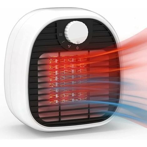 Radiateur Soufflant Céramique Radiateur soufflant Céramique 1000W Radiateur Electrique avec 2 Niveaux de Chauffage Surchauffe & Basculement Protecteur Chauffage Soufflant Salle de Bain Salon (1/4)