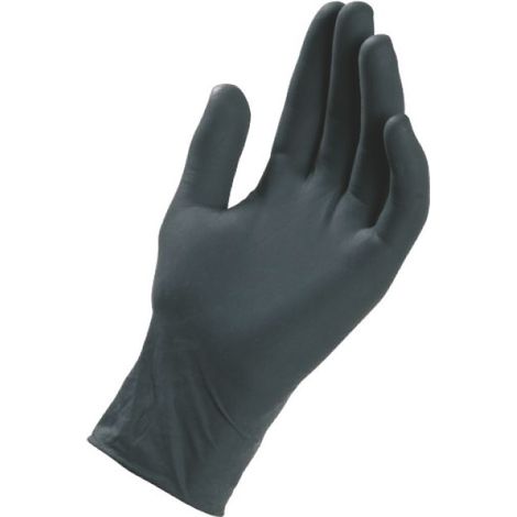 GUANTI MONOUSO IN NITRILE BLACK NITRO DPI 3 CF.100 PZ Col. Nero tg. 6/6,5 (S)