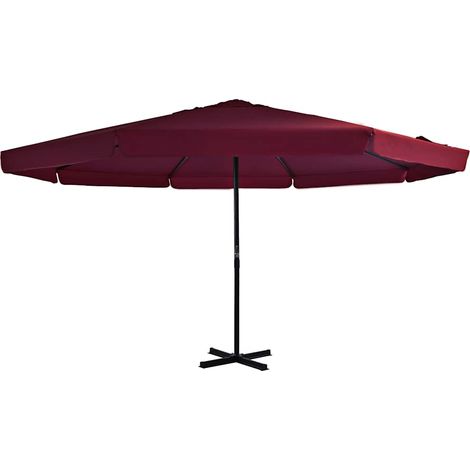 Parasol avec mât - Parasol de Jardin Parasol droit en aluminium 500 cm Bordeaux BV123083 - BonneVie (1/4)