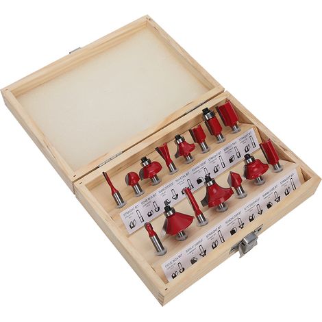 Lot de 15 fraises à bois en alliage, accessoires de machine de défonceuse, outils de menuiserie (1/5)
