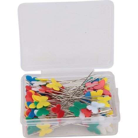 Pin À Repérer Pour Tricot - Boîte Transparente - Tête De Drapeau Colorée - En Plastique Et Fil D'Acier - 50 Pièces (1/5)