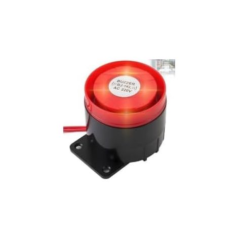 Sirène d'alarme extérieure 220 V 120 dB Système d'alarme antivol étanche avec alarme acoustique et éclairée Lumière clignotante rouge à la maison pour systèmes de sécurité, garage et commerce