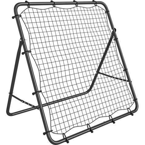 Faltbares, verstellbares Rebound-Netz mit 5 Winkeln und 24 elastischen Seilen, Fußballnetz aus Stahl, 120x73x112 cm, Schwarz (1/5)