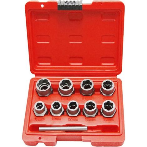 10 Extracteurs D'Écrous, pour à Air à Trou Carré 1/2, Clé Électrique, Utilisez un Écrou Coulissant pour Retirer L'Ensemble D'Outils de la Boîte Rouge (1/5)