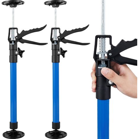 Barre de support modÚle moyen - Réglable - Deux hauteurs possibles et rotation à 360° - Charge maximale : 40 kg - Lot de 2 - Idéale pour la rénovation et le montage - Bleu et noir (1/5)