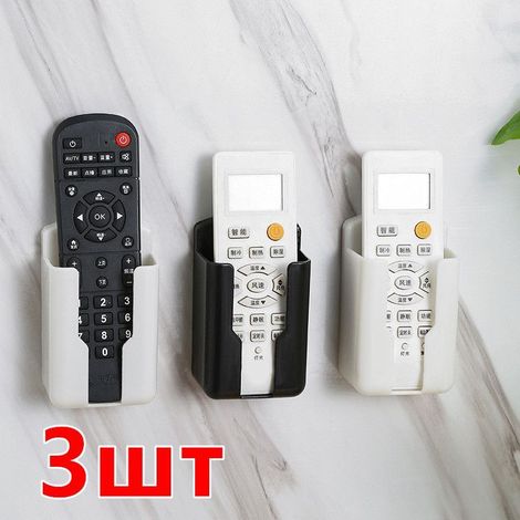 Irovami Boîte de rangement pour télécommande de climatisation et de télévision, support mural de bureau, 2 blanches, 1 noire (1/5)