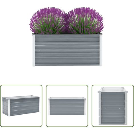 Metall Hochbeet - Garten-Hochbeet Verzinkter Stahl 100x40x45 cm Grau (1/5)