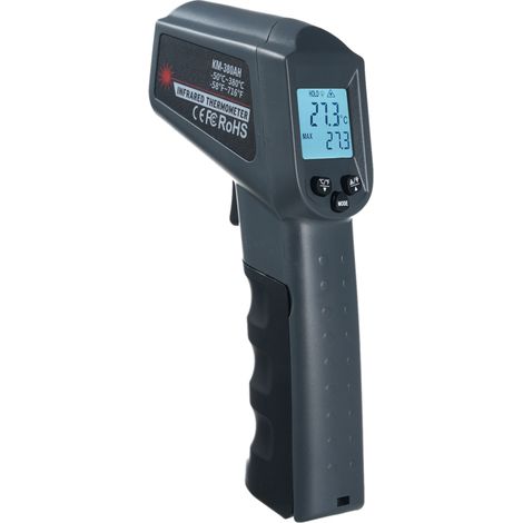 Thermomètre IR KM-380AH -50380℃ – sans contact, LCD rétro, maintien données, arrêt auto (1/5)