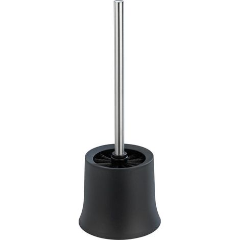 WC-Porte brossee Basic Noir 2 pièces Brosse WC Plastique Ensemble Brosse WC Design avec Support en Polypropylène Inclus Balai WC Noir Accessoires WC Idéal pour Salle de Bains et WC Invités (1/5)