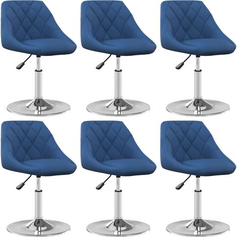Esszimmerstühle 6 Stk. Drehbar Blau Samt (1/5)