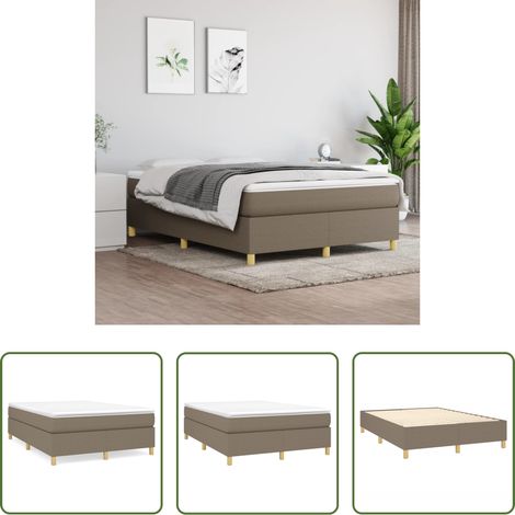 Sommeil -  Cadre de lit à lattes taupe 140x190 cm tissu (1/5)
