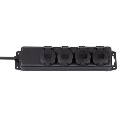 Nedis Multiprise de jardin 4 prises noir 2 m câble (1/4)