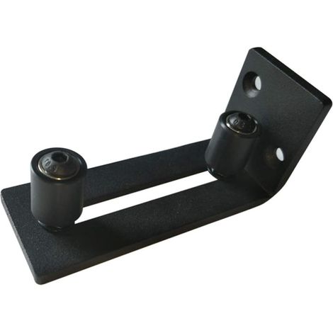 1 pièces guide de sol pour porte coulissante, acier, noir (1/5)