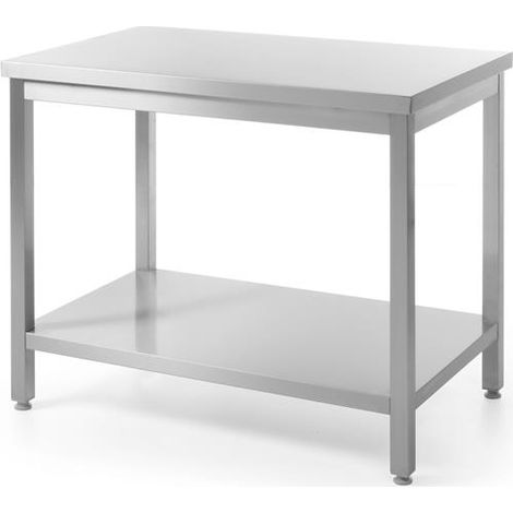 Table centrale avec étagère - vissée, profondeur 600 mm - Ref 811511 - 60x100xH85 cm - Hendi