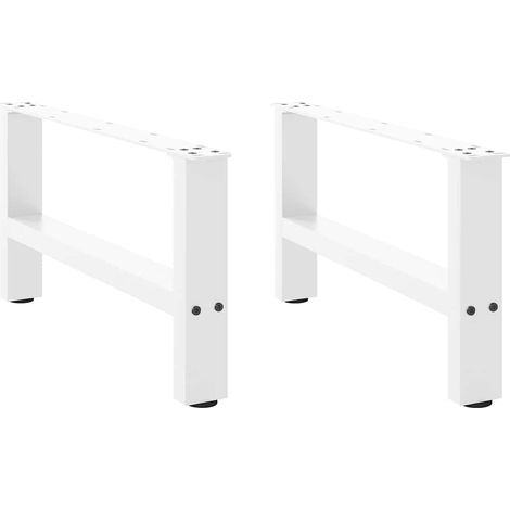 Maison Exclusive - Couchtischbeine Weiß 2 Stk. 60x(30-31) cm Stah