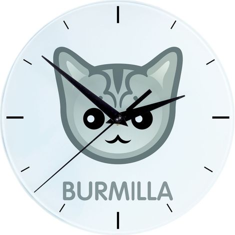 Burmilla - Reloj de MDF con gráficos e inscripción de Art-Dog (1/4)