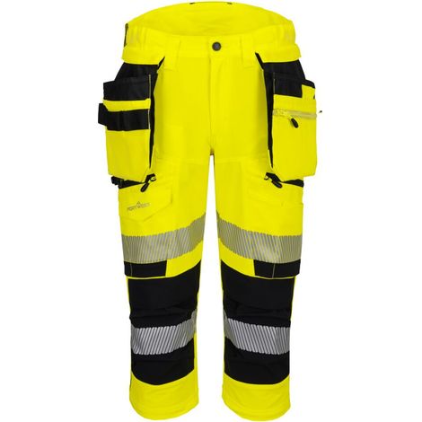 Pantaloni 3/4 Dx4 Alta Visibilità - Taglia 34 - Giallo/nero - Portwest