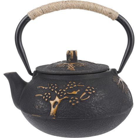 Theiere en Fonte Japonaise avec Résistant à la Chaleur Théière en Fonte, Japonaise avec Théière Résistant à la Corrosion Bouilloire de thé 0.9L Décoration de (1/5)