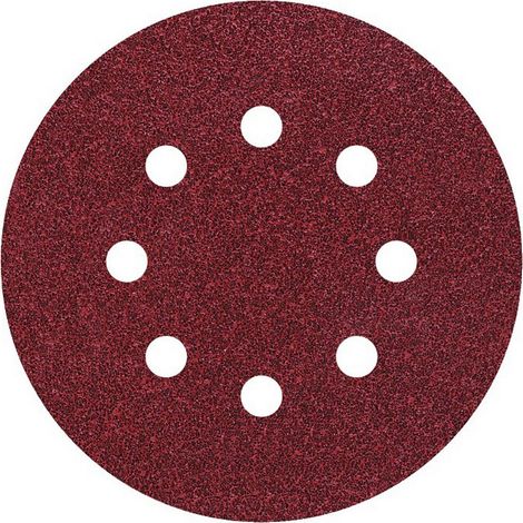 PACK 5 HOJAS DE LIJAR ADHESIVAS, CORINDÓN GRANO 80 PERFORADAS Ø125mm 2070000 WOLFCRAFT (1/4)