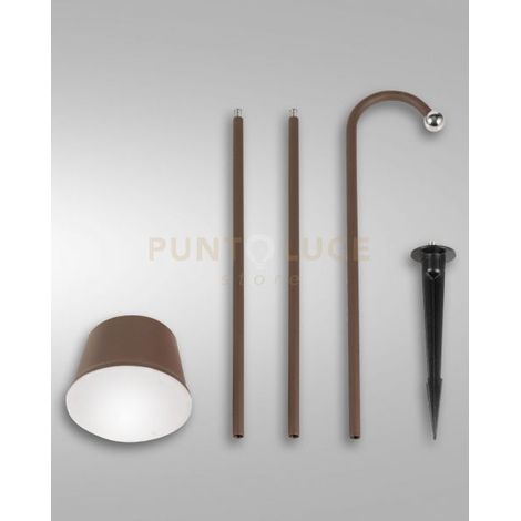 ARMANDA KIT GARDEN CORTEN A LED 3W 3000K 320LM DIMMERABILE E ORIENTABILE RICARICABILE IP54
