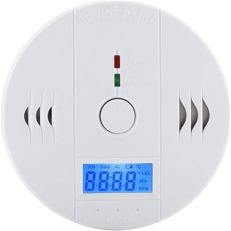 Détecteur de monoxyde de carbone LCD domestique, alarme CO, détecteur de CO (1/4)