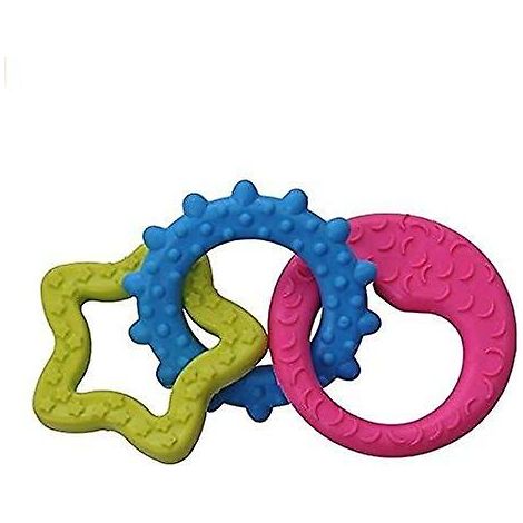 Ensemble de jouets à mâcher en forme d'os pour chiot en TPR, représentant le soleil, la lune et les étoiles, pour l'entraînement des molaires et la résistance à la morsure. (1/4)