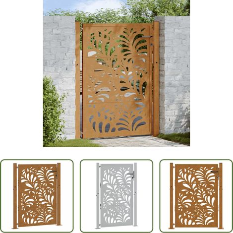 vidaXL Rostschicht - Gartentor 100x150 cm Verwitterungsstahl Wellendesign (1/5)