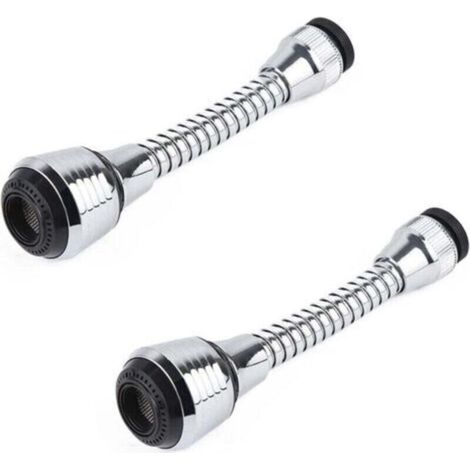 2 pièces Aérateur de Robinet Flexible, Robinet Pulvérisateur Extension, Aérateur de Robinet Pivotant à 360°, pour la plupart des robinets de cuisine et de salle de bain (2 modes)