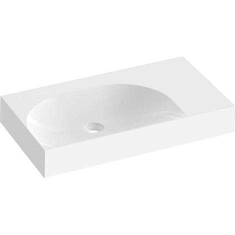 Ravak Lite - Lavabo 80x45 cm, senza troppopieno, senza foro per miscelatore, bianco XJXP1380001 (1/3)